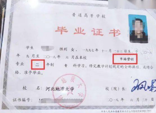 3+2大專畢業證是什么樣子的